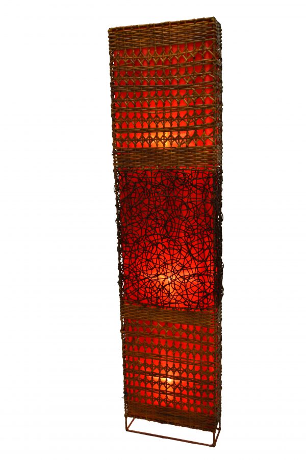 Traditional Bamboo Rattan Floor Lamp