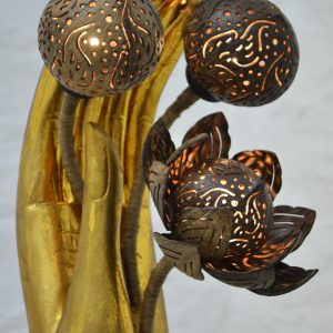 Buddha Hand ~ Lotus Flower Table Lamp